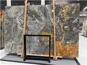 Cheap Black Gold Onyx Slab