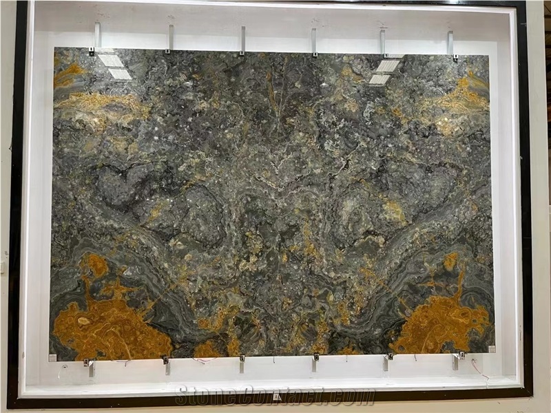 Cheap Black Gold Onyx Slab