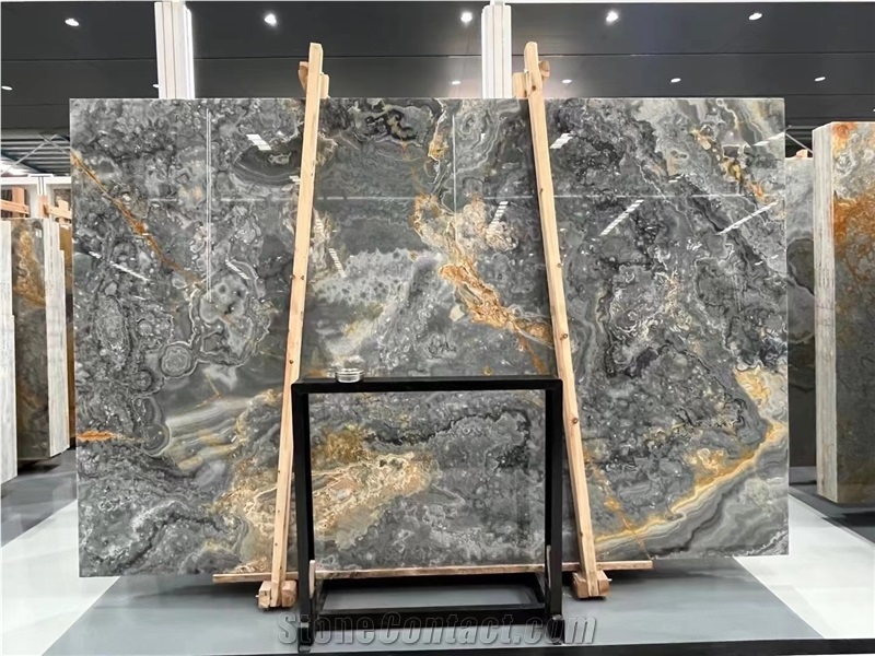 Cheap Black Gold Onyx Slab