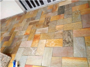 Yellow Bamboo Quartzite, Multicolor Quartzite Tiles