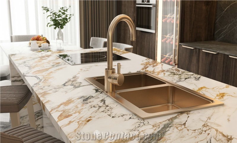 Porcelain Slabs Gold White