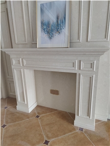 Beige Artificial Marble Fireplace