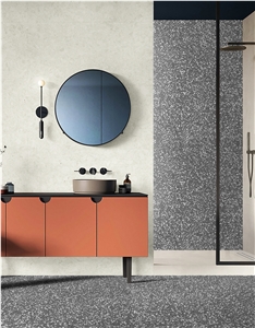 Grey Cement Terrazzo Inorganic Stone Wall
