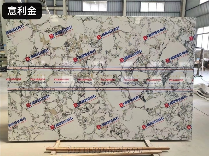 Composite Stone Slabs White Polished