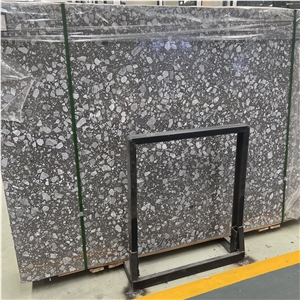 Artificial Polished Grey Terrazzo Stone Slabs For Floor Wall