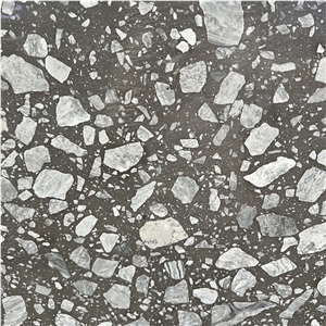 Artificial Polished Grey Terrazzo Stone Slabs For Floor Wall