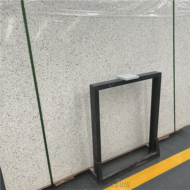 Good Price Beige Terrazzo Stone Slab For Home & Hotel Floor