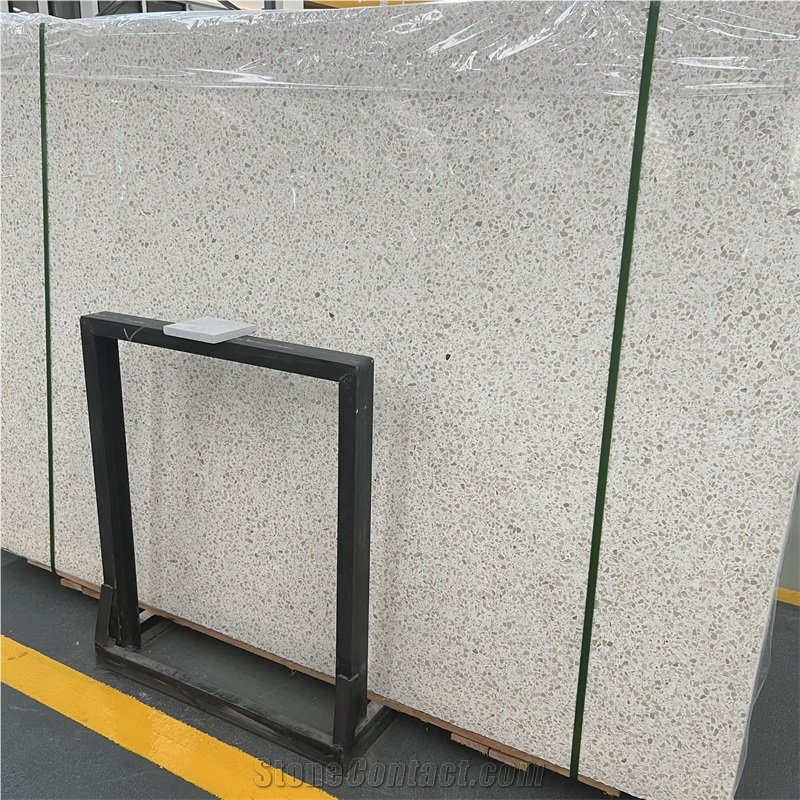 Good Price Beige Terrazzo Stone Slab For Home & Hotel Floor
