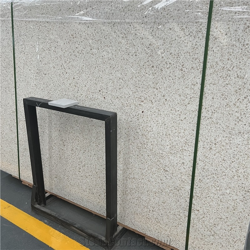 Good Price Beige Terrazzo Stone Slab For Home & Hotel Floor