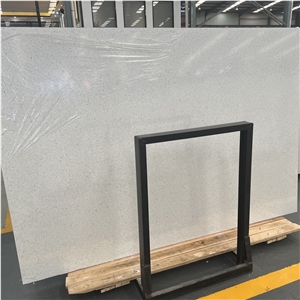 Wholesale Price Snow White Terrazzo Stone Slab Floor Decor