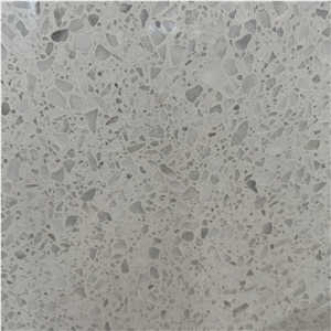 Wholesale Price Snow White Terrazzo Stone Slab Floor Decor