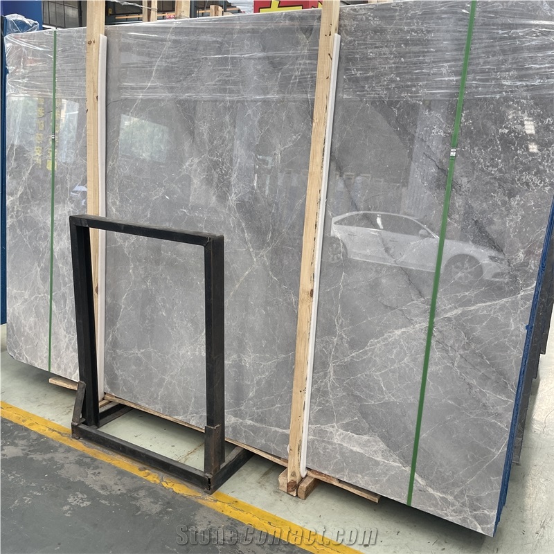 High Quality Polished Hermes Grey Marble Slab For Floor Tile