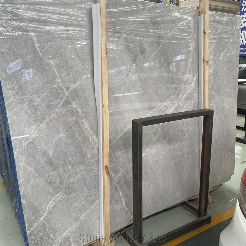 High Quality Polished Hermes Grey Marble Slab For Floor Tile