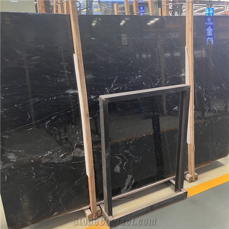 Natural Black Marble Slabs Tiles For Interior Floor And Wall