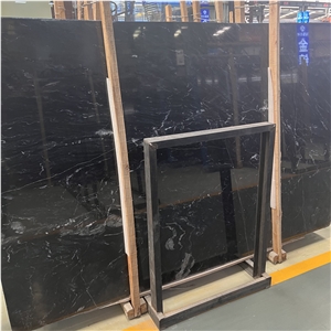 Natural Black Marble Slabs Tiles For Interior Floor And Wall