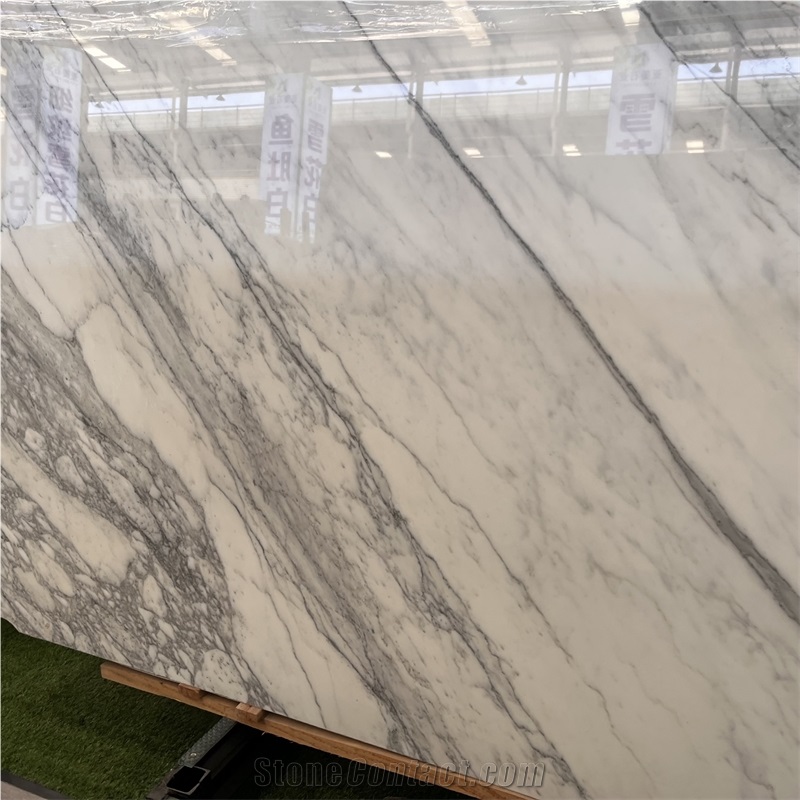 Polished Italian Bianco Statuario Venato Snow White Marble