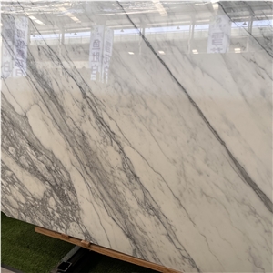 Polished Italian Bianco Statuario Venato Snow White Marble