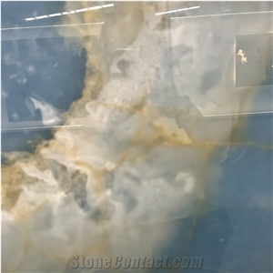 Top Quality Transparent Blue Onyx Slab For Wall Decor