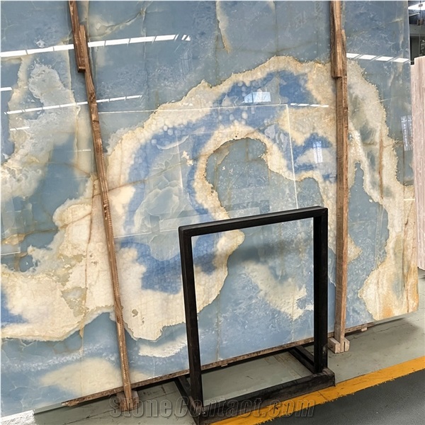 Top Quality Transparent Blue Onyx Slab For Wall Decor