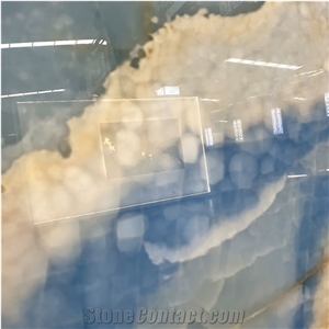 Top Quality Transparent Blue Onyx Slab For Wall Decor
