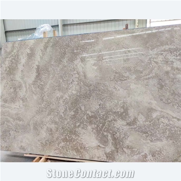 Wholesale Polished Light Grey Marble Slabs Project Material