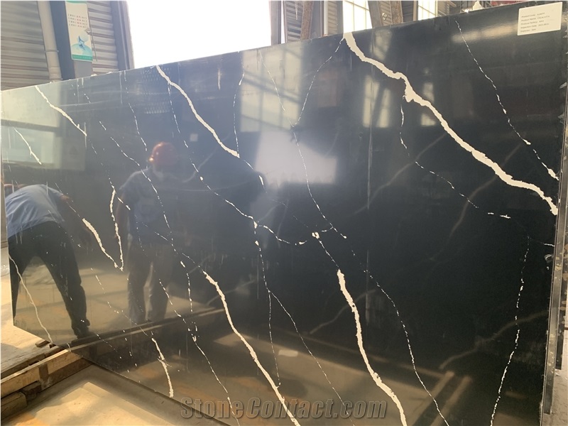 Calacatta Quartz Stone Calacatta Nero Quartz  Slabs