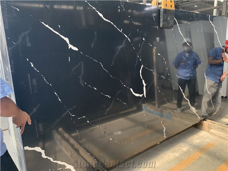 Calacatta Quartz Stone Calacatta Nero Quartz  Slabs