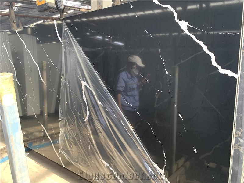 Calacatta Quartz Stone Calacatta Nero Quartz  Slabs