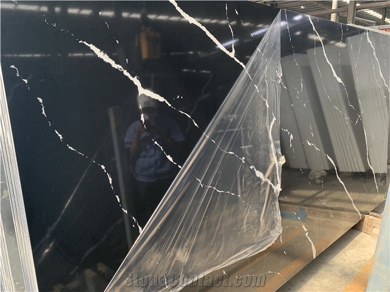 Calacatta Quartz Stone Calacatta Nero Quartz  Slabs