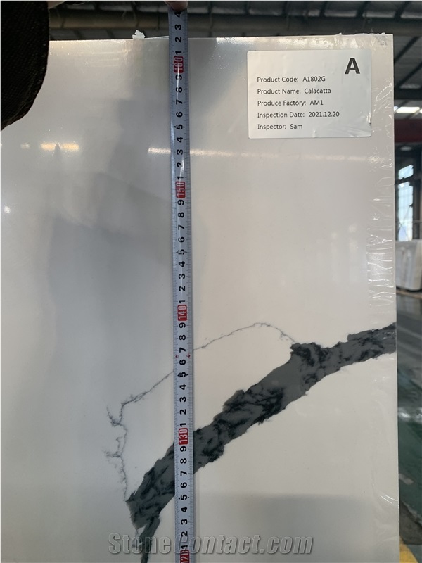 Calacatta White Quartz Slabs Engineered Stone