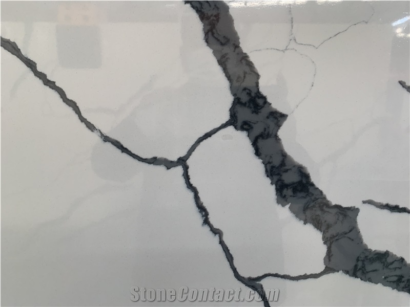 Calacatta White Quartz Slabs Engineered Stone