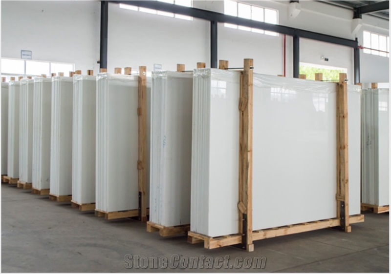 Nano White Crystallized Glass Stone Slabs
