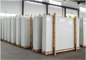 Nano White Crystallized Glass Stone Slabs