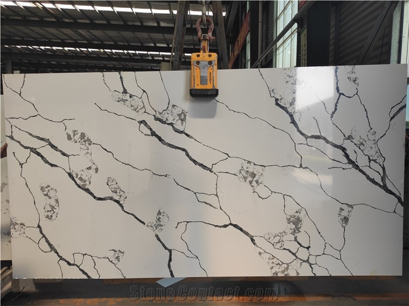 Polished Laza White Calacatta Stone Factory Price Slabs