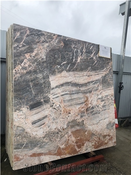 Eagle Grey With Pink Veins Marble Stone For Building