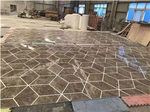 Inlay Mediterranean Style Marble Floor Waterjet Medallions