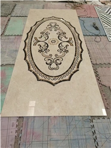 Lobby Granite Waterjet Medallion Round Santa Cecilia Pattern