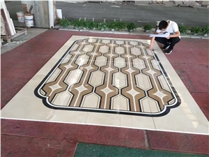 Marble Waterjet Medallions Floor Stone Hotel Carpet Pattern