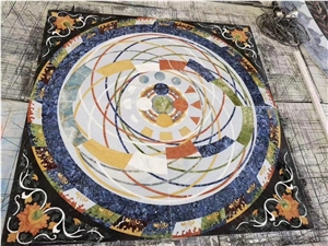 Modern Design Stone Floor Waterjet Carpet Round Medallions