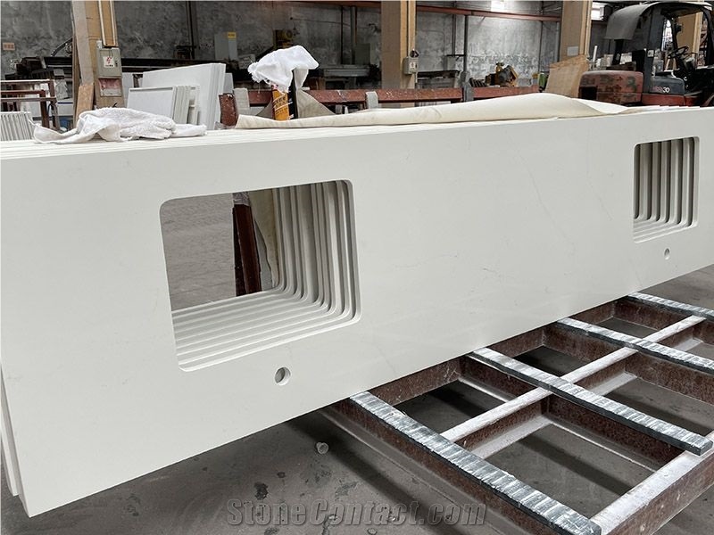 Artificial Calacatta Quartz Kitchen Countertop