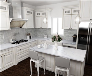 Custom Design Artificial Calacatta Quartz Countertop