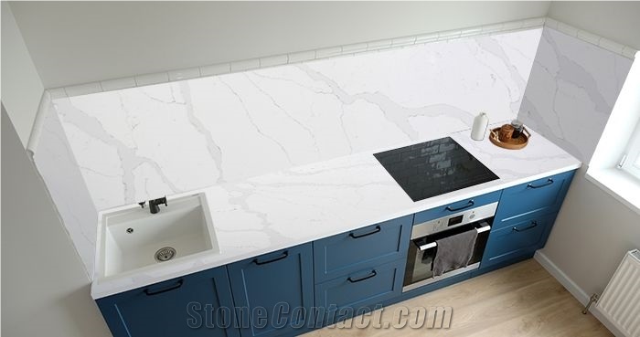 Custom Design Artificial Calacatta Quartz Countertop