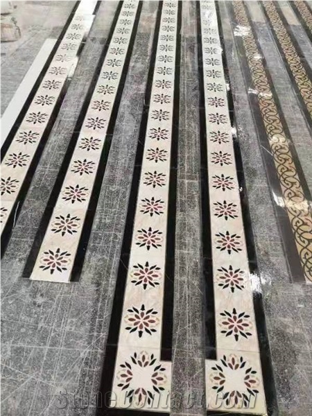 Modern Design Colorful Inlay Waterjet Medallions