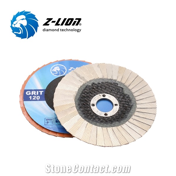 Z-LION Fiberglass Backing Diamond Abrasive Flapper Whee