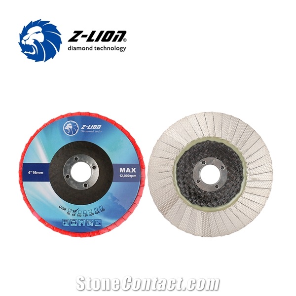 Z-LION Fiberglass Backing Diamond Abrasive Flapper Whee