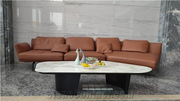 Calacatta Gold Table Modern Natural Stone Marble Table
