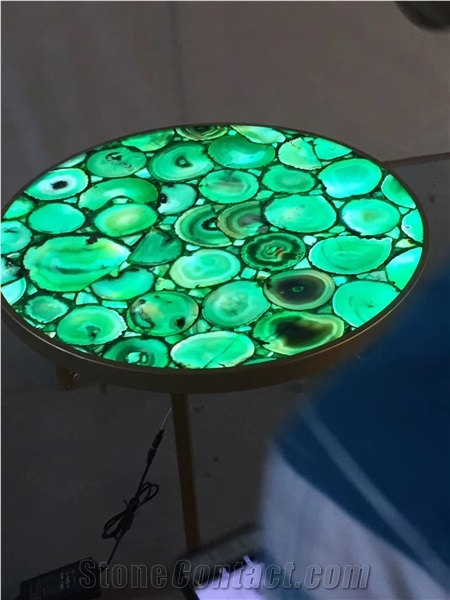 Green Agate Slab,Semiprecious Stone-China