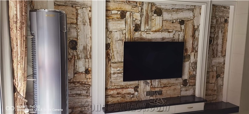 Petrified Wood Semiprecious Stone Wall Panels