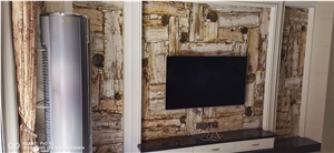 Petrified Wood Semiprecious Stone Wall Panels