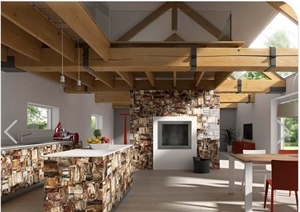 Petrified Wood Semiprecious Stone Wall Panels